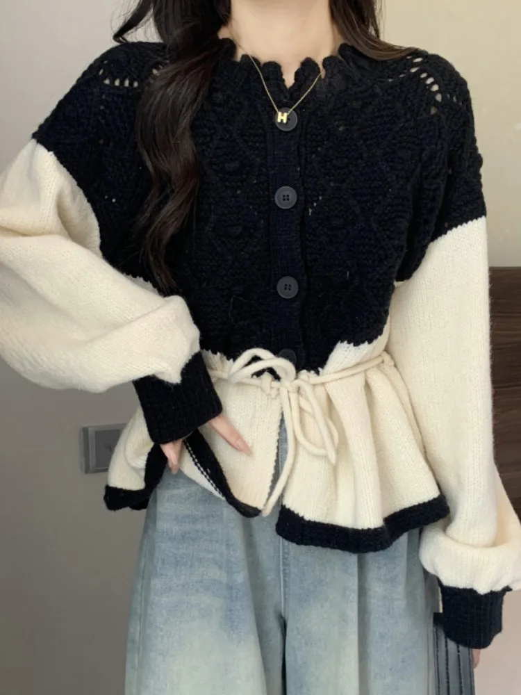 Womens Loose Tops Long Sleeve Knit Pullover Jumper Knitting 2024 Spring Autumn Sweater Top Buttons 2024 Female Ladies R50