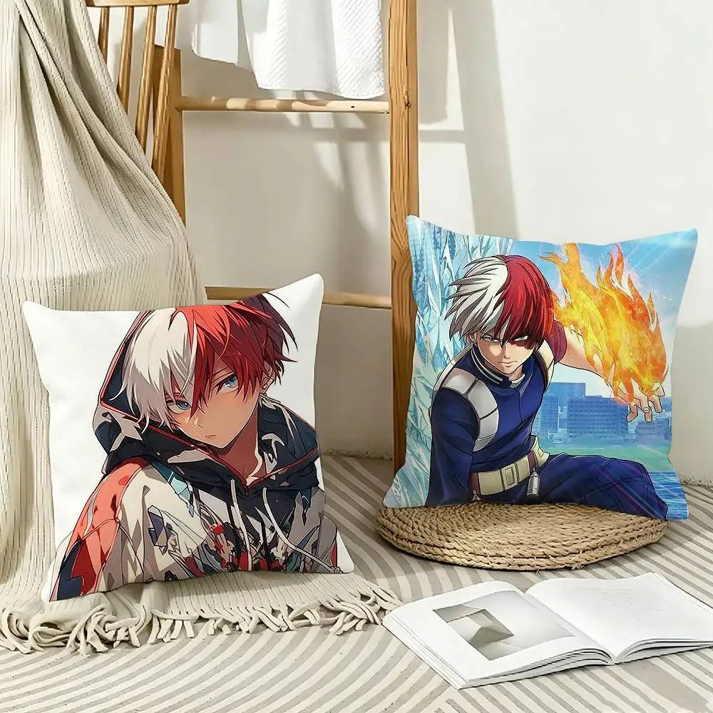 Ice And Fire Dual Power Shoto Todoroki   Pillow Case Pattern Printed Pillowcase For Living Room Sofa Cushion Cover