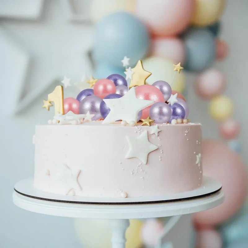 20 Stück Glitzer-Kugel, alles Gute zum Geburtstag, Tortenaufsatz, rosa Gold, Hochzeit, Party, Geschenk, Kuchenaufsatz für Weihnachtsfeier, Dessert-Dekoration – Detail 5