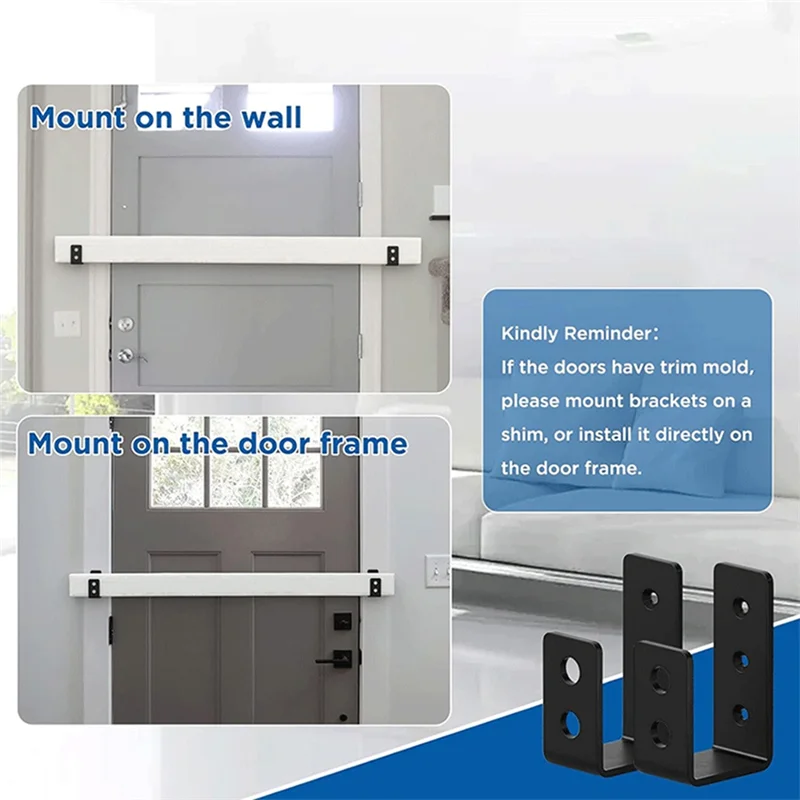 A19E-2Inch X 4Inch Door Barrier Clips Heavy Duty Open Rod Bracket U Shape Bracket For Barn Shed Garage Gate