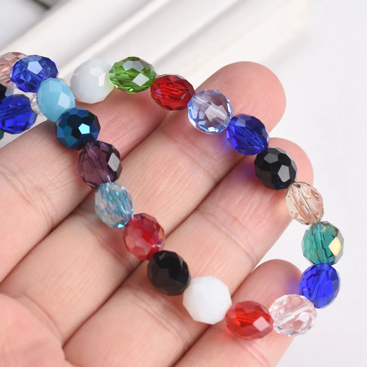 20pcs 10x7.5mm Mixed Rondelle Faceted Crystal Glass Loose Beads For Jewelry Making DIY Crafts Findings