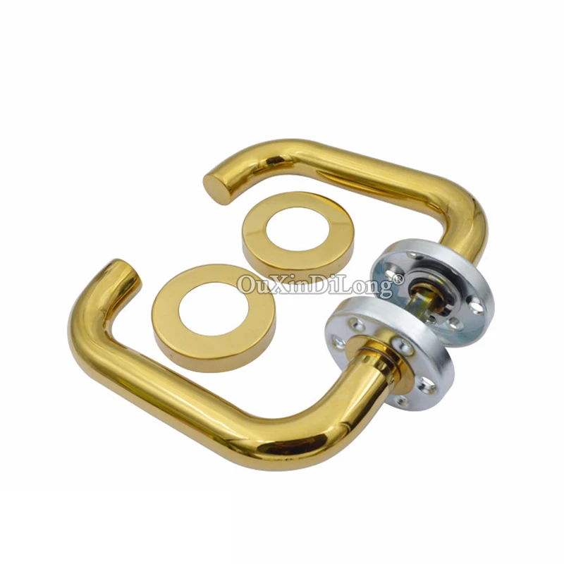 Brand New Stainless Steel Door Handles Gold Entrance Passage Privacy Door Lever Handles