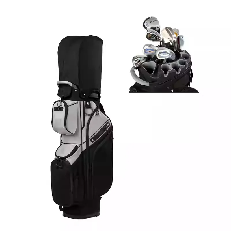 with Cooler Pouch Golf  Bag Waterproof Pu Golf Club Bag 14 Dividers Top Clubs Organizer Lightweight