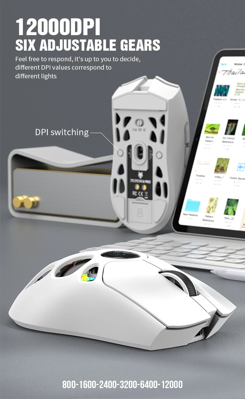 XUNFOX H16PRO Mouse, lightweight S205, Three-Mode Wireless Bluetooth Mouse for Gaming, Charging, RGB Lighting, Suitable for P