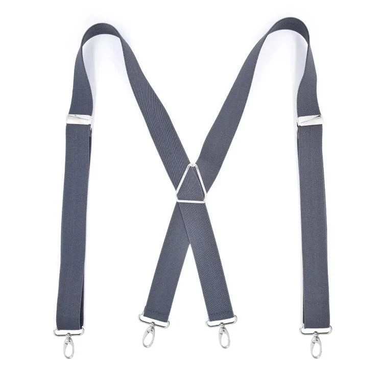 2.5cm width Triangle Metal X Back Suspensorio Classic 4 Hook Clip High Elastic Business Men Gift Suspenders Husband Father