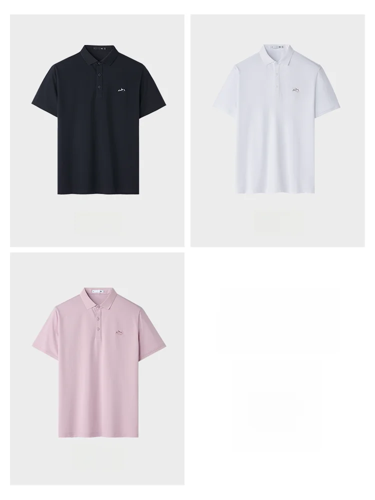 HLA Sea Home Show Mountain Not High Cool Short Sleeve  Shirt Men's T-shirt Micro Elastic Breathable Cotton Polyester Blen...