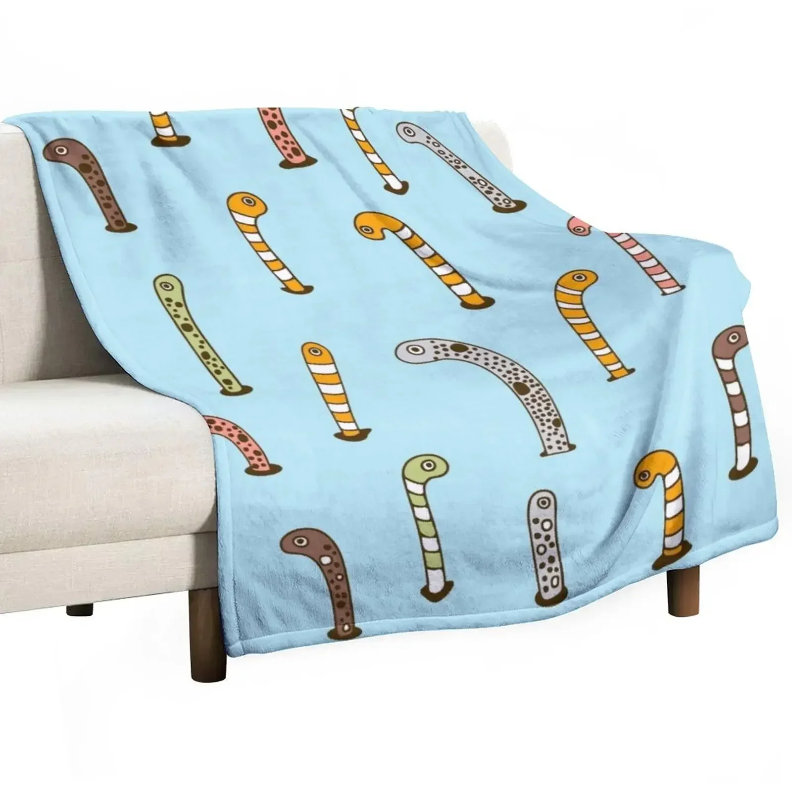 Garden eels Throw Blanket Flannel Fabric christmas decoration Warm Blankets