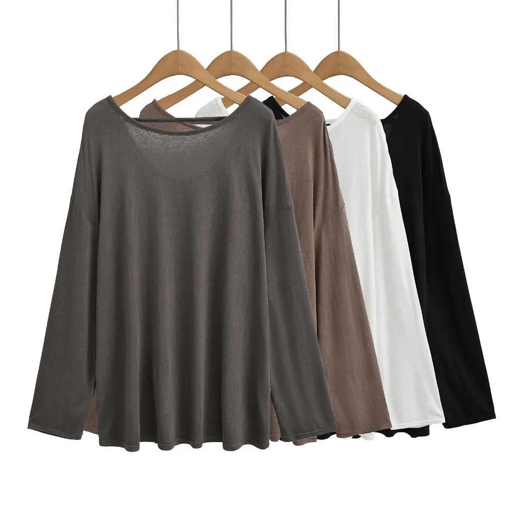 

Summer Hot Girl Sexy Backless Long-Sleeved T-Shirt for Women Loose Lazy Wind Sun Protection Blouse Top New Ins Style