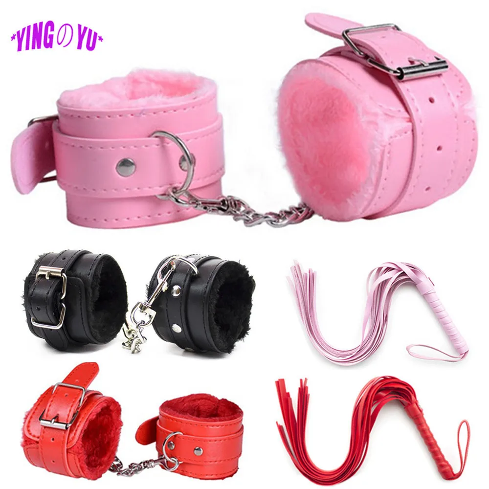 Erotic Sex Toys For Women Men Couples Adults Games Products BDSM Bondage Restraint Set Fetish Handcuffs Leather Whip Spanking