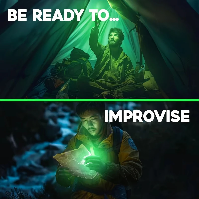 6/12 قطعة LED توهج عصا مع هوك 6 بوصة الإسفار ضوء توهج العصي للمشي التخييم في الهواء الطلق الطوارئ الحفل كشاف إضاءة للحفلات #5