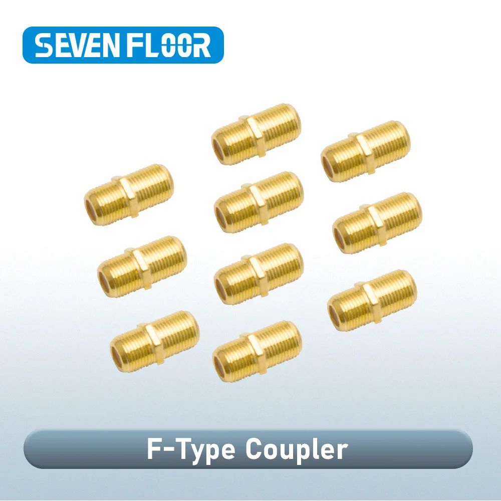 10Pcs F-Type RG6 Coaxial Barrel Coupler Female to Female Gold Plated Zinc Alloy Coax Extender for TV, Satellite, CATV,CCTV