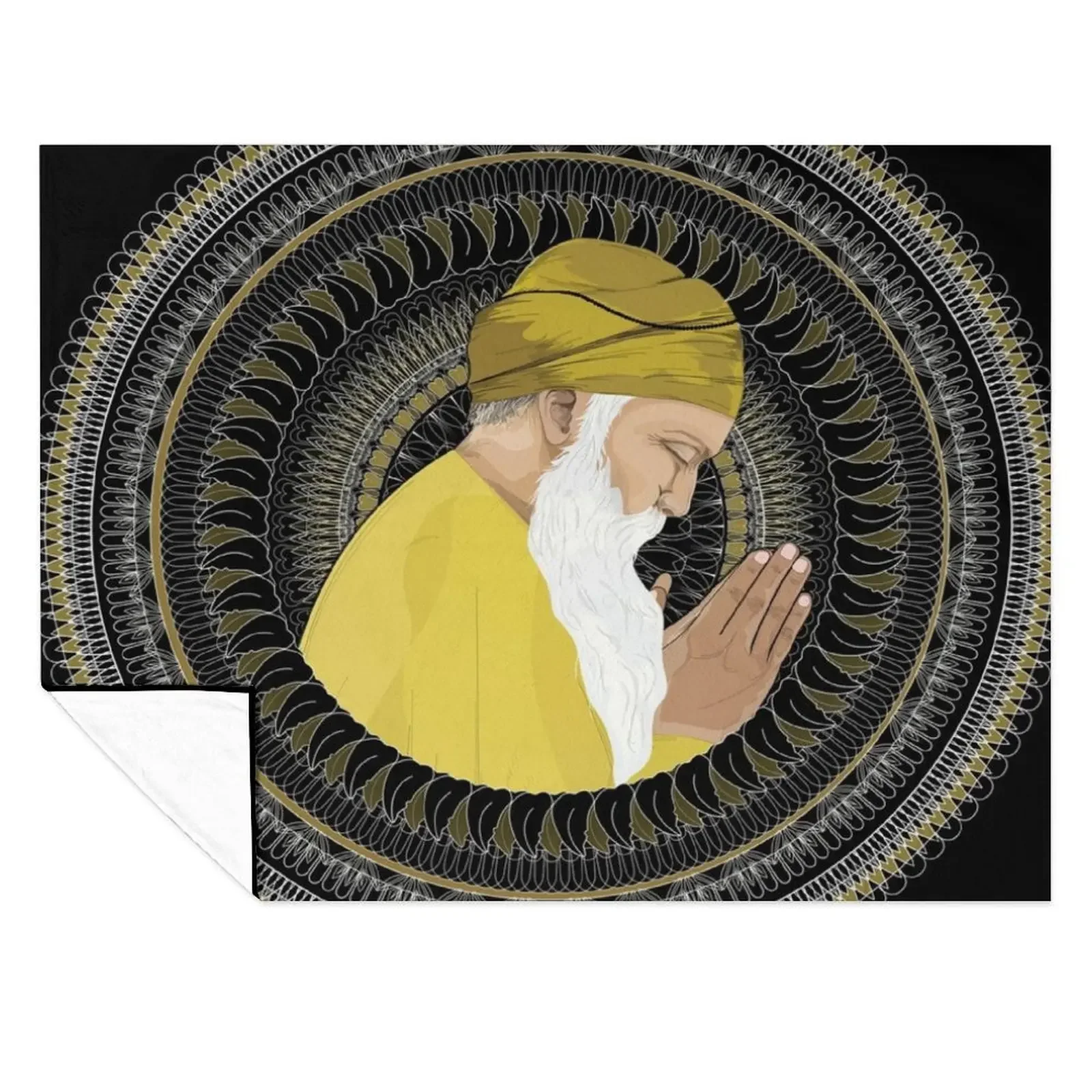 

Waheguru Guru Nanak Dev Ji Mandala - SimmyGhatt Throw Blanket For Sofa Thin Multi-Purpose Beautifuls Shaggy Blankets