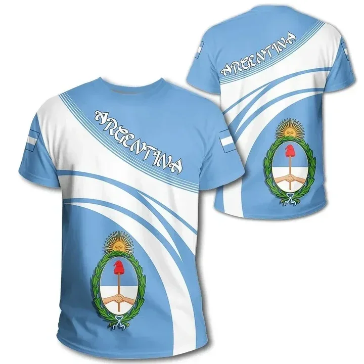 Argentina Men's sport T-Shirt, Harajuku Uniform, Summer T-Shirt, 3D Printed Short Sleeve T-Shirt, 2024 Men's Clothes