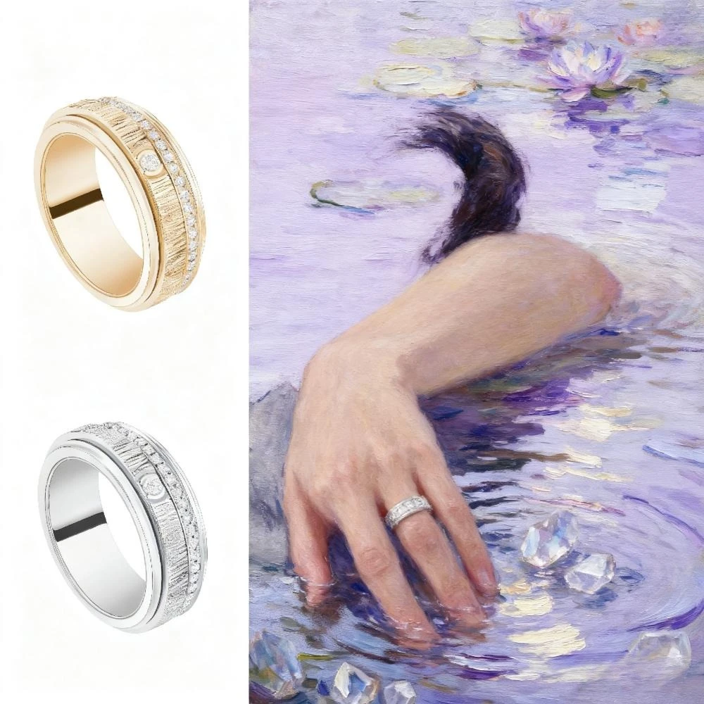 

2025 Trendy Jewelry Eternal Classic Circular Rotating Ring, High - end for Fashion Banquets & Multifunctional Holiday Gift