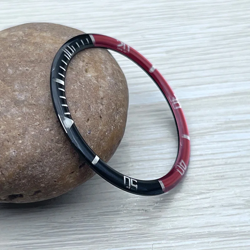 Neue mod 38mm * 31,6mm harz metall uhr lünette einsatz passt seiko skx007 skx009 srpd uhr gehäuse nh36 nh35 werk herren uhr teil