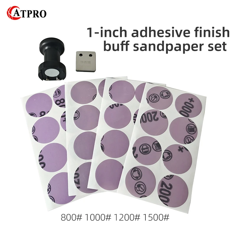 1-Inch Adhesive Spot Abrasive Paper Set For Paint Dusting Spot Stains Polishing 32mm Dry And wet Abrasive 800/1200/1500/2000