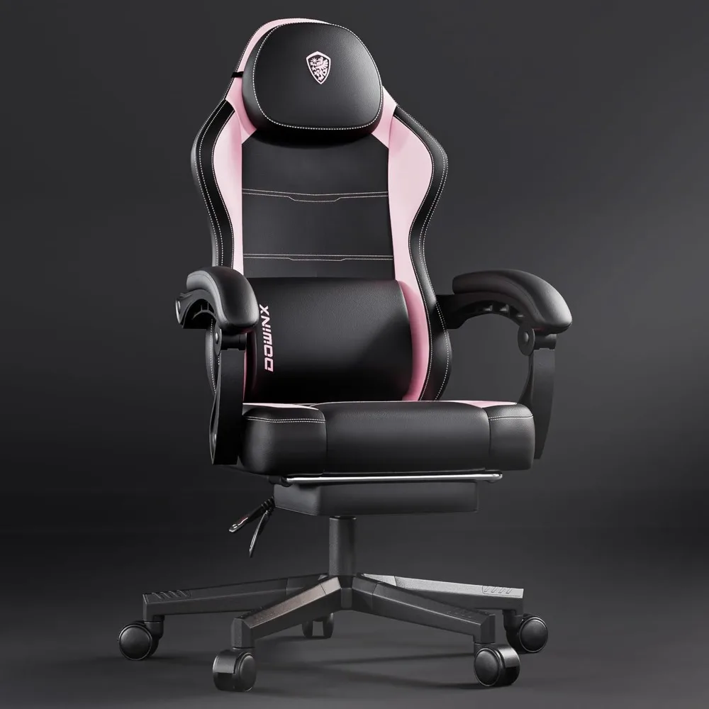 

Gaming Chair with Pocket Spring Cushion and Footrest, Ergonomic Game Chair with Massage Lumbar Support for Adults