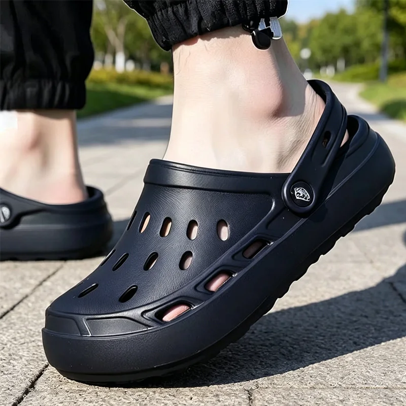 Skechers Men Sandals, Lightweight Breathable Non-slip Soft Comfort Summer Beach Outdoor Casual Shoes 243041-NVY