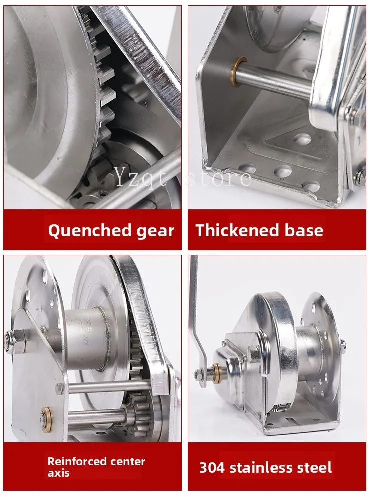 304 stainless steel self-locking winch hand-crank winch anti-corrosion and anti-rust hand-crank self-locking crane hand-crank