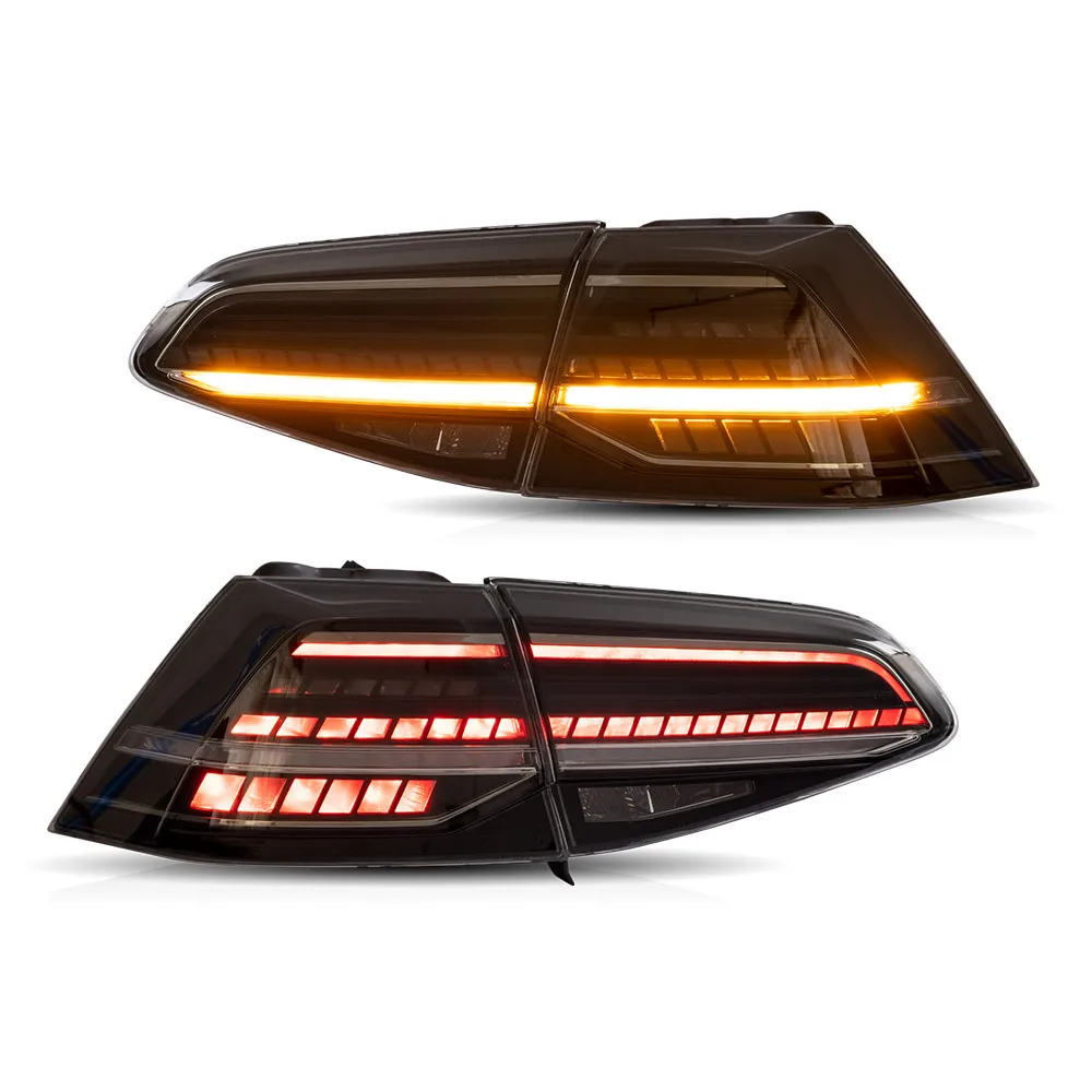 VLAND LED achterlichten voor VW Golf MK7 MK7.5 2013-2021 Hatchback met sequentiële knipperlichten Dynamische achterlichten upgrade