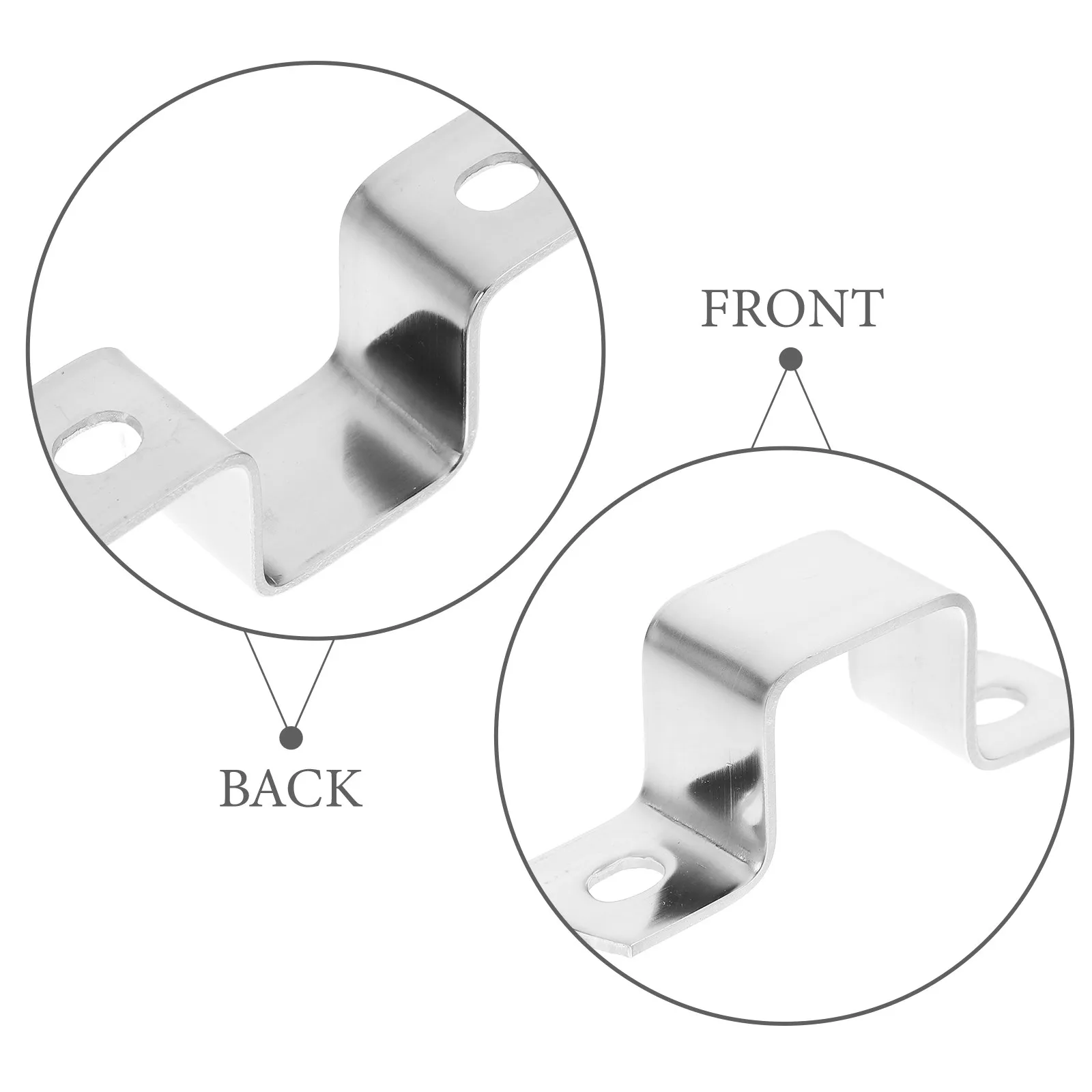 4Pcs Square Tube Clamp Stainless Steel Pipe Clamp Mounting Bracket U Bracket Holder for Pipe Supports Railings Balcony Staircase