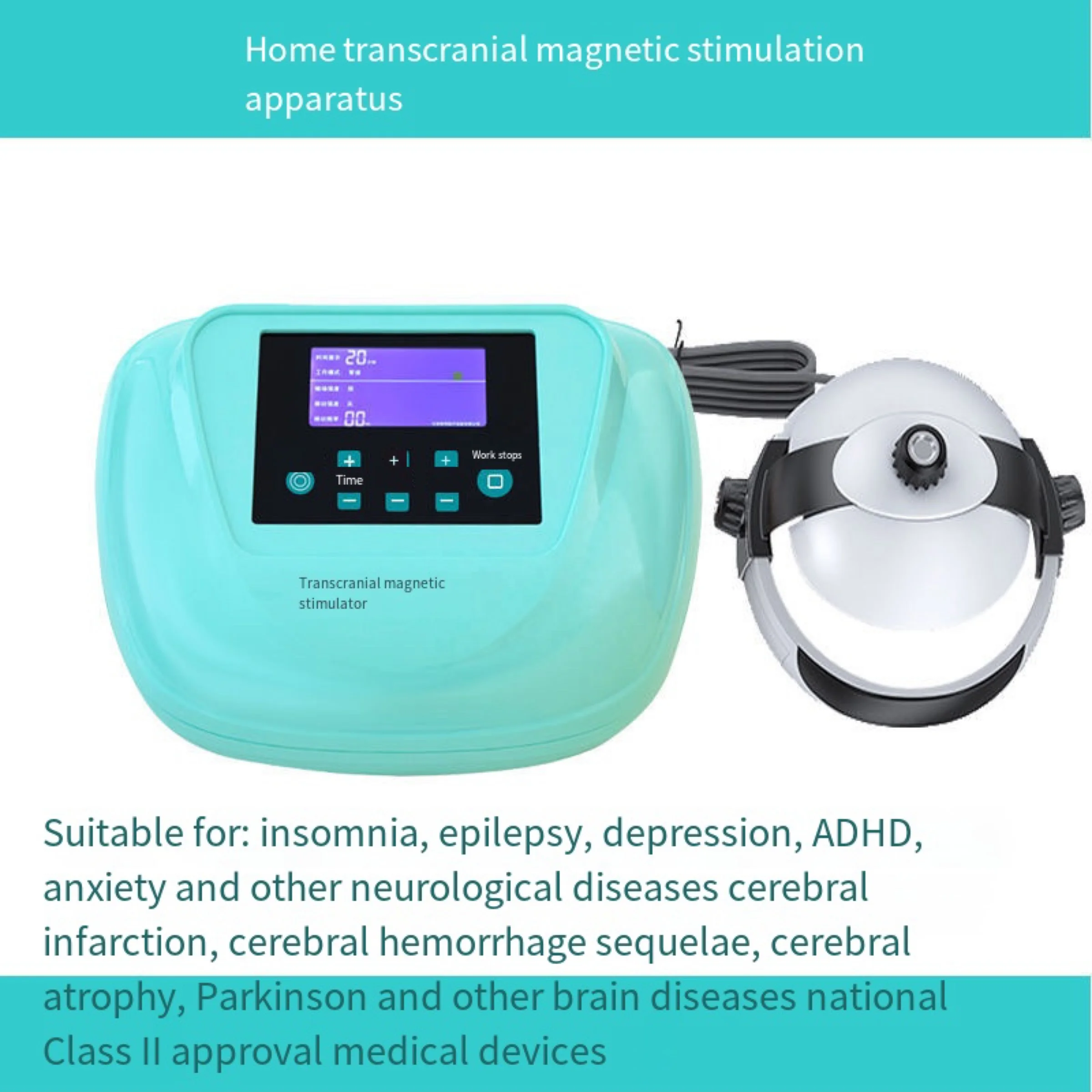 Helmet rTMS Transcranial Magnetic Stimulation Insomnia Depression Schizophrenia Cardiovascular Cerebrovascular Sequelae