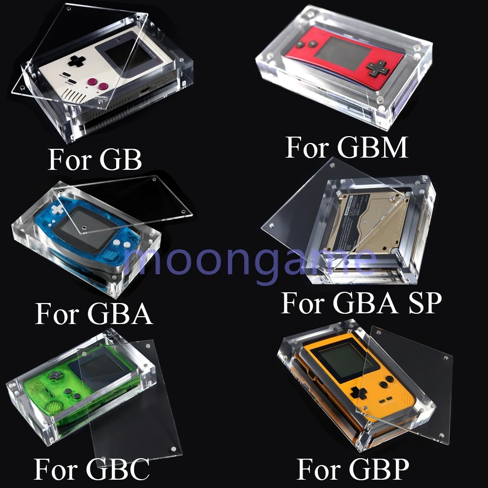 1pc Acrylic Box Display Protection Case For GB GBA GBC GBM GBP GBA SP NDSL New 2DS XL GW Game Console Box High Transparent Case