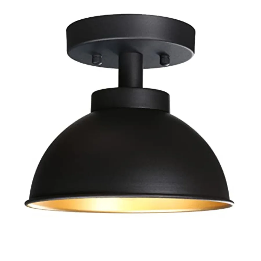 

Metal Flush Mounted Ceiling Lighting, Vintage Matte Ceiling Light Fixture, Hardwire E26 Base Ceiling Lamp for Living Room Hallw