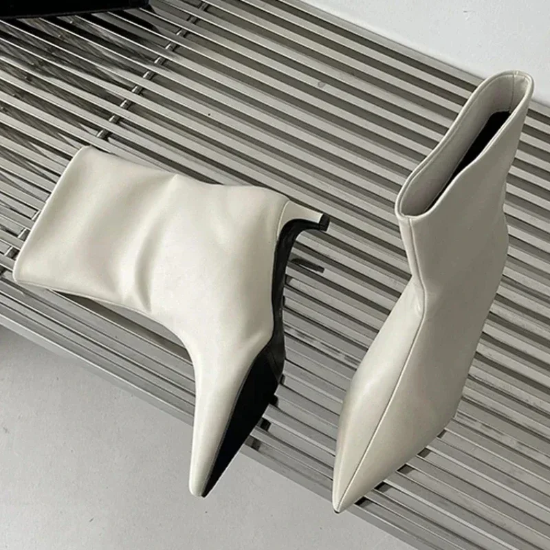 

Женские ботильоны с острым носком, дизайнерская модная обувь на каблуке, новые пикантные ботинки-гладиаторы «Челси», туфли-лодочки, Goth Femme Zapatos