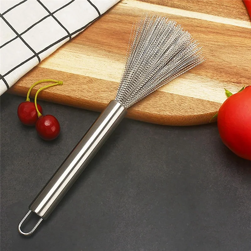 G6 Stainless Steel Wire Cleaning Brush With Hang Hook Durable Scrubber For Dish Pot Stove Kitchen Use