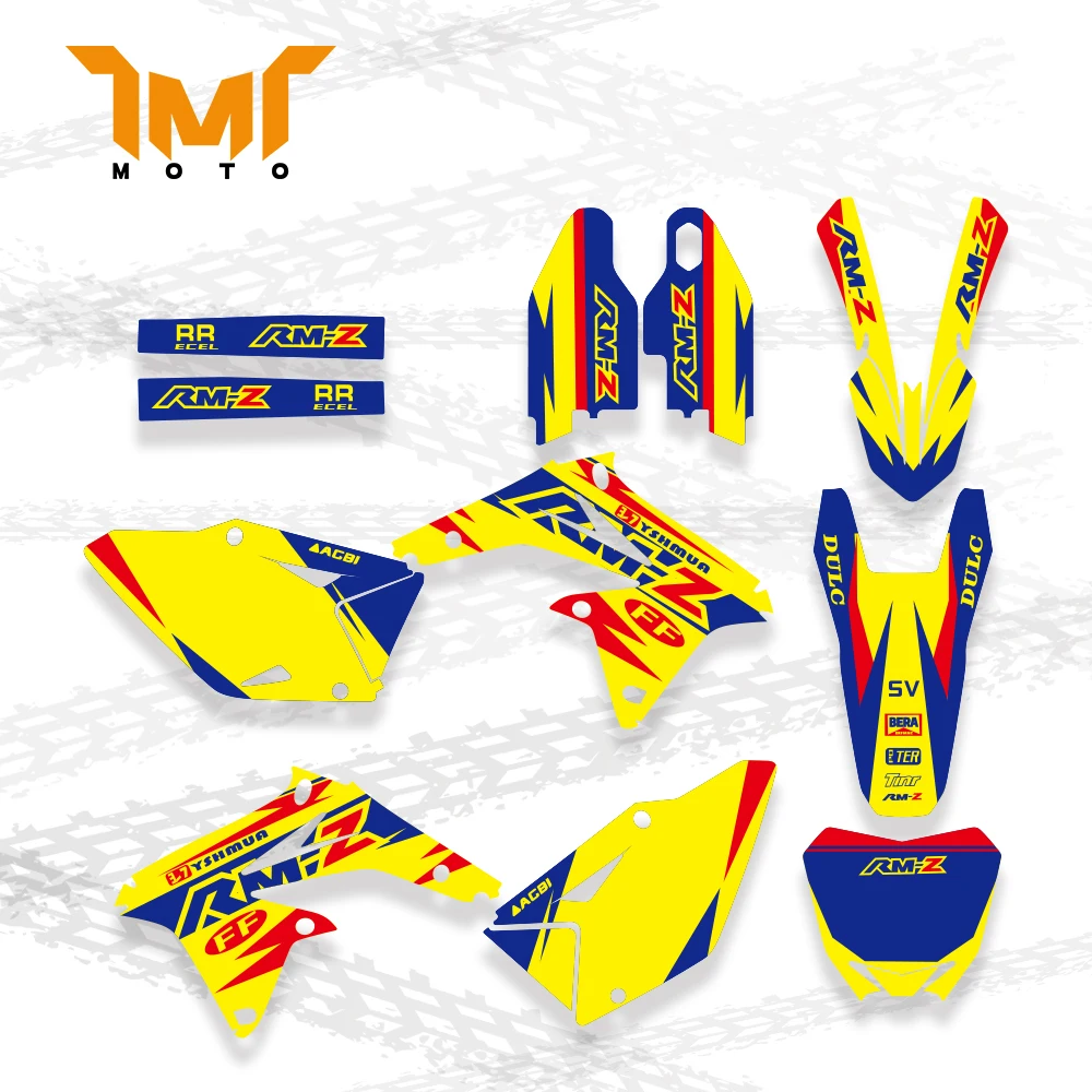 TMT  Motorcycle Fairing Sticker graphics Background Decal For Suzuki RMZ450 RMZ 450 2008 - 2012 2013 2014 2015 2016 2017