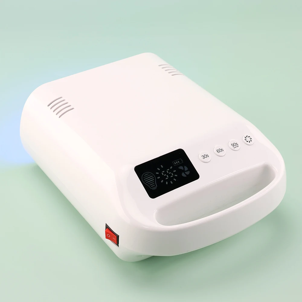 2025 Neues Design, 108 W, tragbare kabellose LED-Nagellampe mit Lüfter, praktische wiederaufladbare UV-Lampe für den Salongebrauch