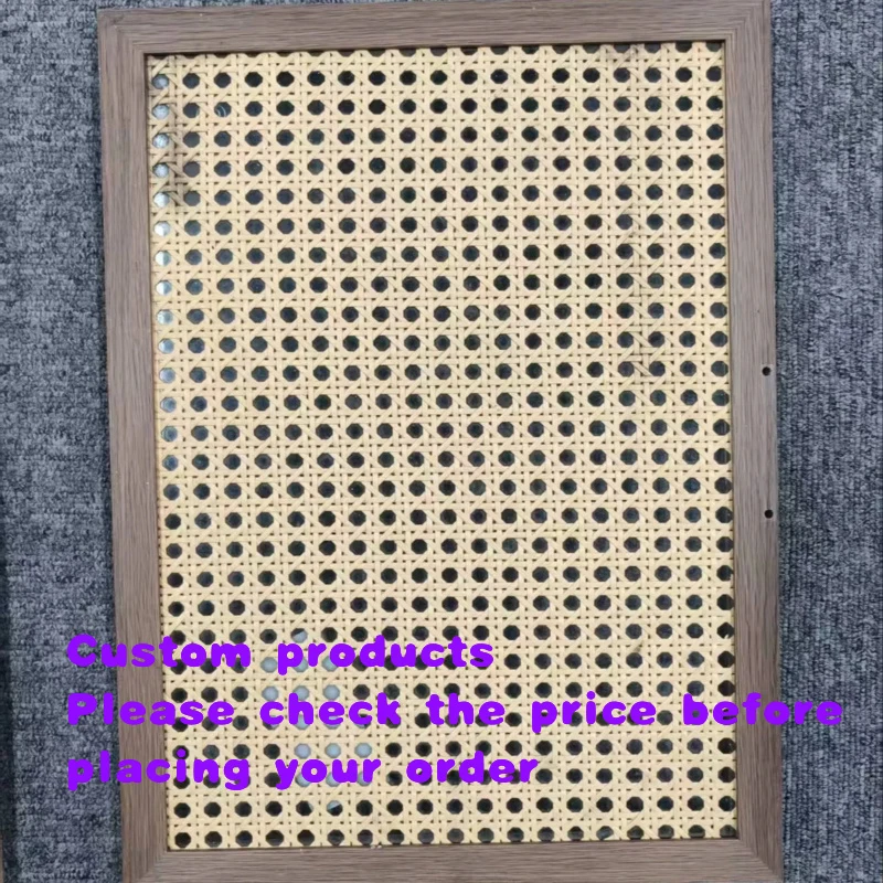 custom.OUGOO OGTBM1001 New-style Rattan-woven Glass Swing Door Aluminum Handle Imitation Rattan Mesh Panel Bedroom Wardr