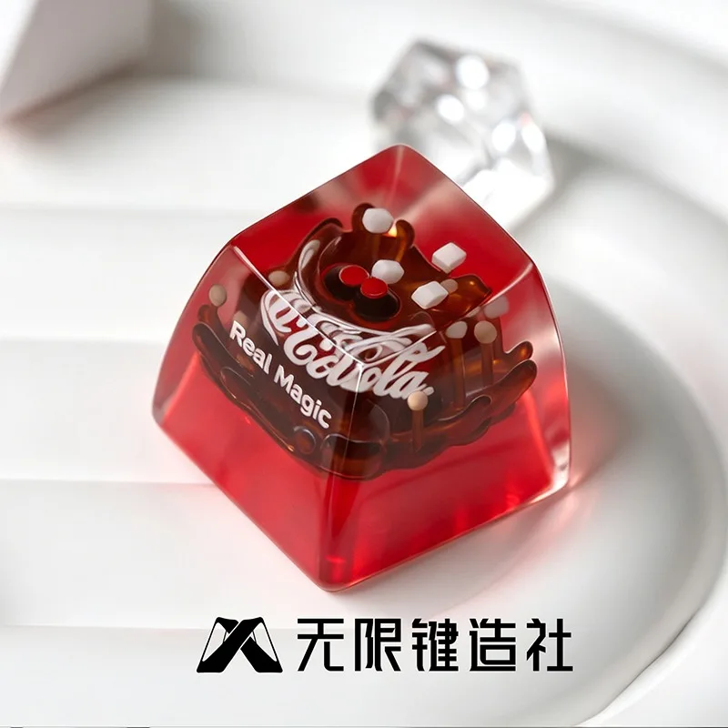 Keycaps Mechanical Keyboard Caps Coca-Cola Series Epoxy Resin Cute Custom Single Personality Can Replace ESC