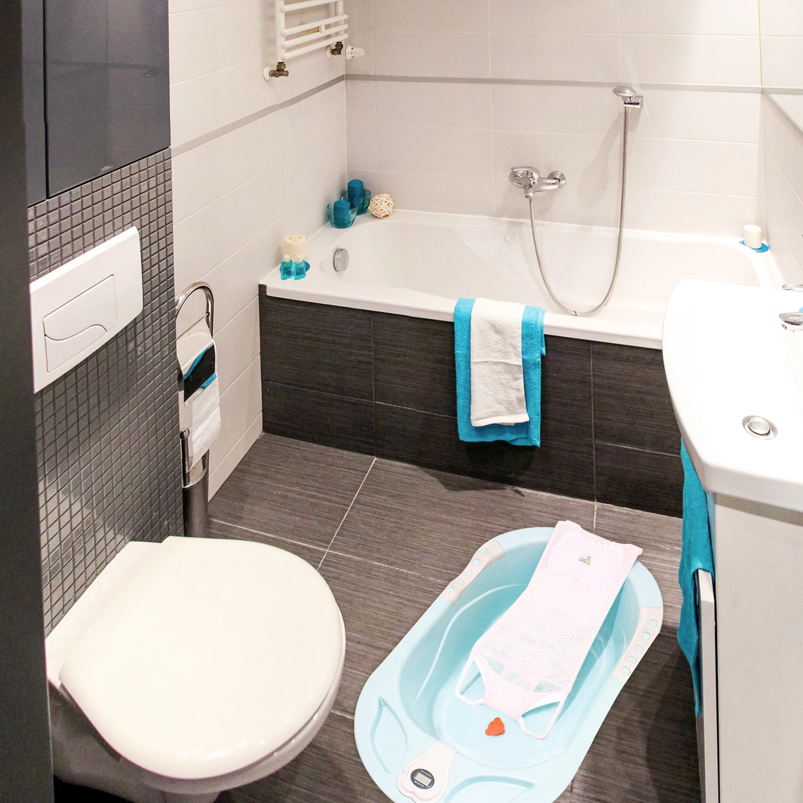 

Baby Bath Shower Support Net Infant Non-Slip Bathtub Mesh Rack Soft Durable Skin Friendly Baby Cradle Tub Bather