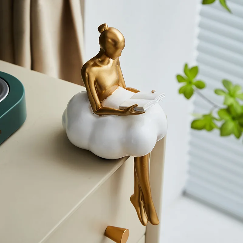 Ballet Girl Cloud Abstract Art Figure Statue Modern Dining Table Decoration Home Aesthetic Design