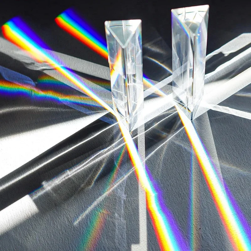 Prisma Triangular para Fotografia, Lente Óptica Clara, Sala de Aula da Ciência, Rainbow Maker, Art Decor, 4PCs, 6 in