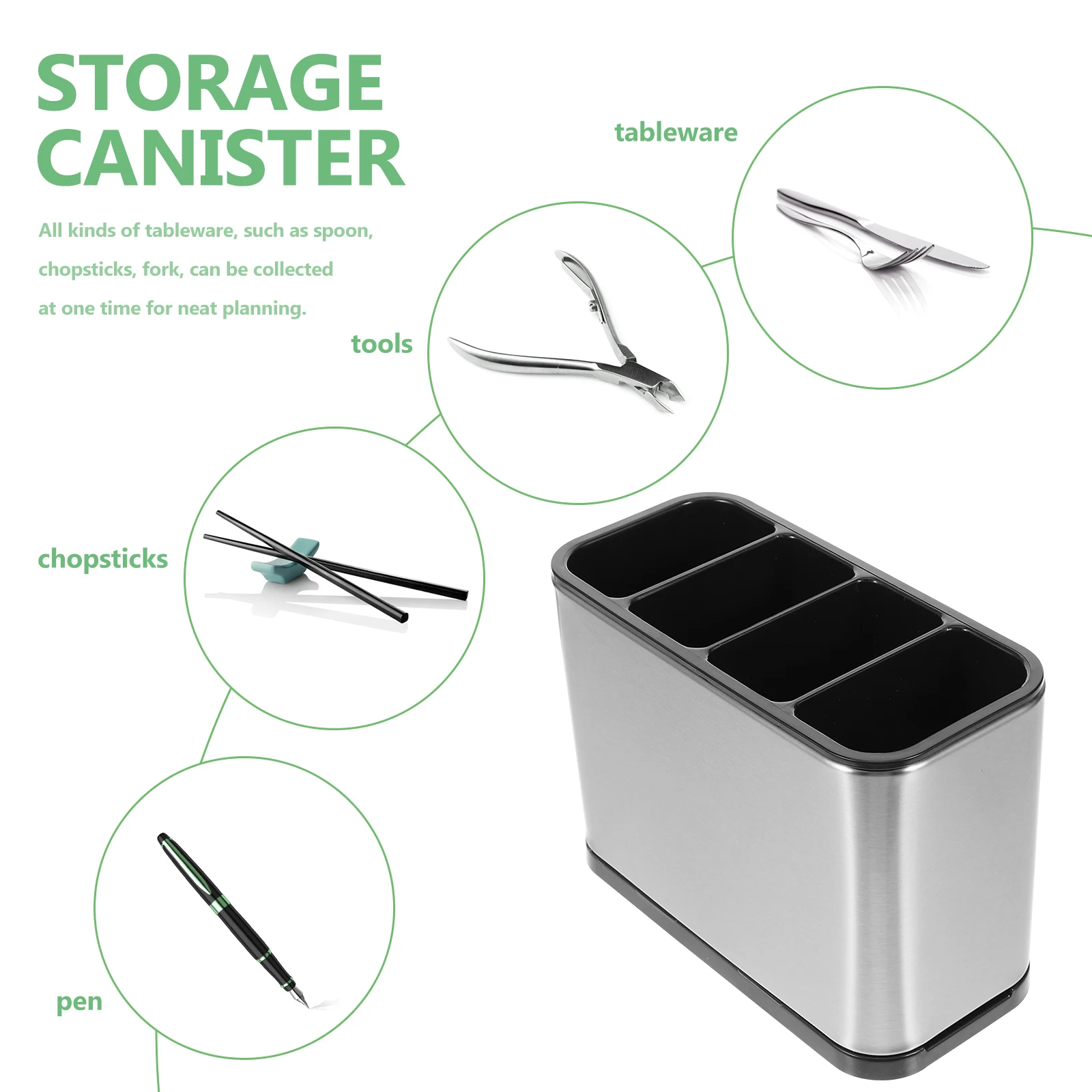 

Stainless Steel Chopstick Holder 18x8.6x13cm Utensil Rack for Kitchen Tool Organizer Spoon Fork Silverware Storage