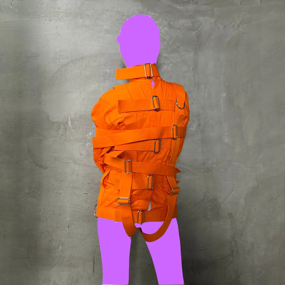 Restraints Straitjacket Adult Game Straight Jacket Adjustable Harness Body Bondage Gear Tape Fetish Restraining Gear