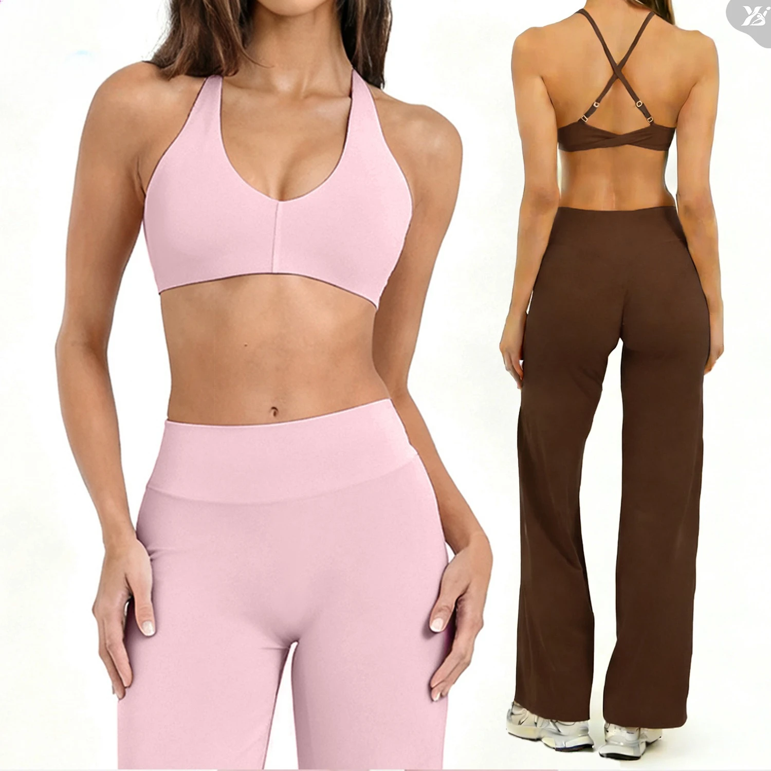 Women Soft Seamless Sports Bra V-Neck Removable Pads Cross Back Yoga Bra Medium Support Workout Gym Running Fitness Tank Top