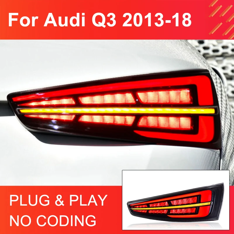 

1 Pair LED Tail Light Assembly for Audi Q3 2013-2018 Taillights Plug and Play LED Running Dynamic Turning Rear Tail lights