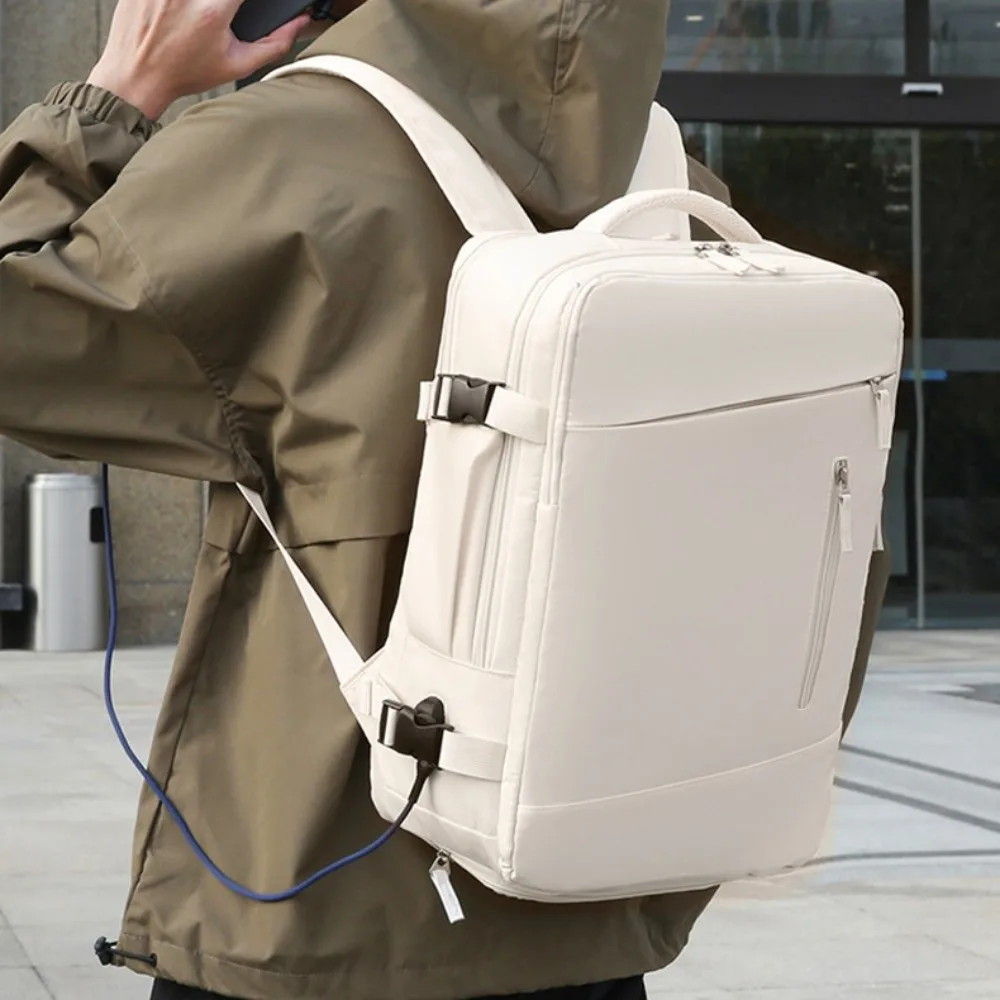 حقيبة ظهر محمولة ذات سعة كبيرة للسفر، حقيبة أمتعة كتف مريحة مقاومة للماء، حقيبة سفر بسيطة متعددة الطبقات في الهواء الطلق #4