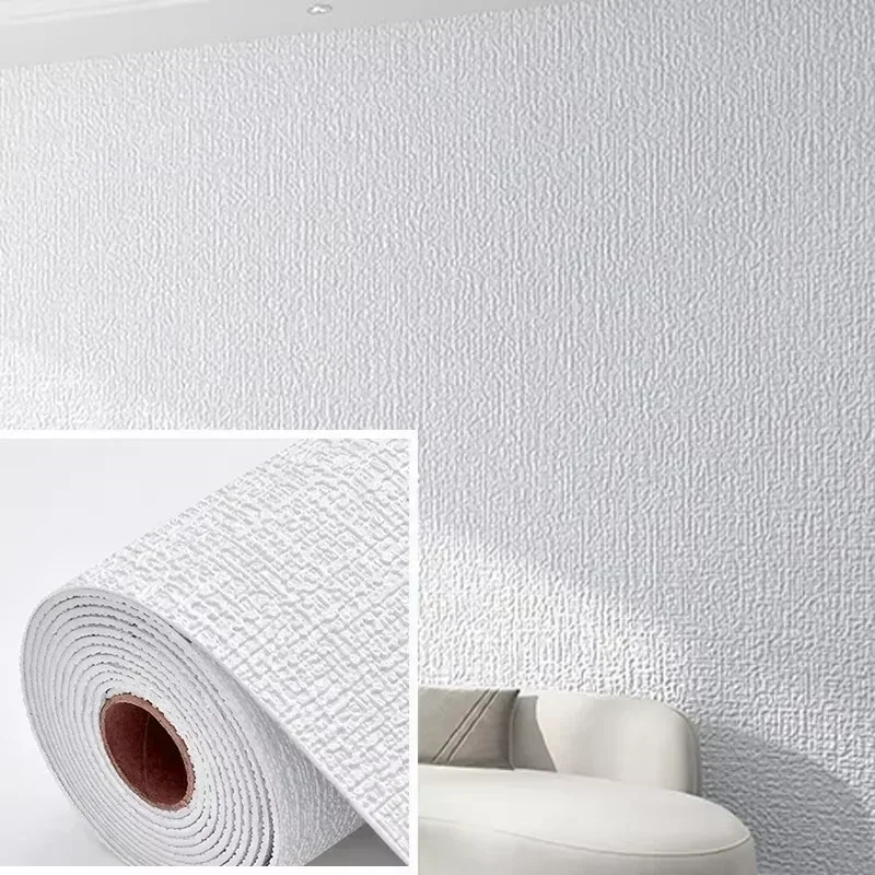 50cm Wide Linen 3D Wall Sticker Self-Adhesive Thickened Waterproof Wallpaper for Livingroom Bedroom Kitchen Decor Wallpaper image 3
