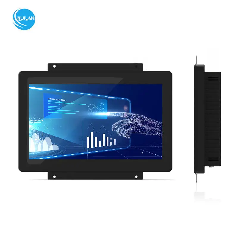 HUILAN 13.3 Inch 16:9 Aluminum Alloy Capacitive Touch IP65 Industrial Open Frame Monitor Embedded Industrial Monitor