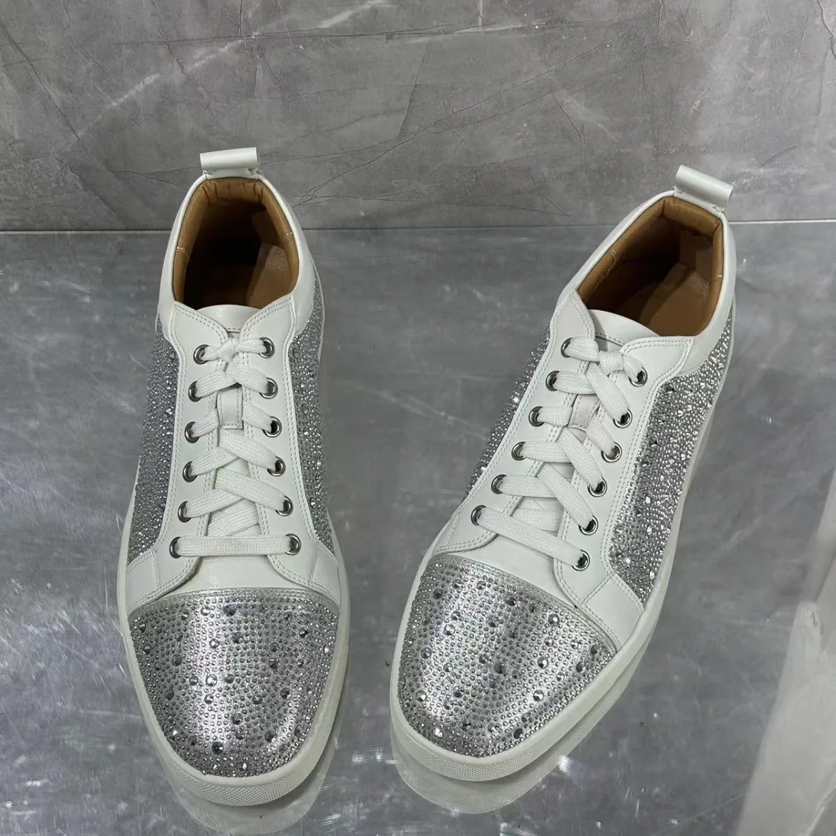 Silver Sequin Foreign Trade Men's Shoes, Casual Board Shoes, Rhinestones, Miscellaneous Nails, Cross-Border Bestsellers