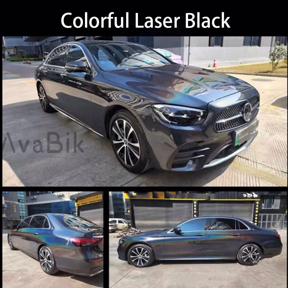 Rainbow Laser black Car Wraps Vinyl Film Car Interior Sticker Auto Motorcycles Body Accessories CAR ctyling  film Low viscosity