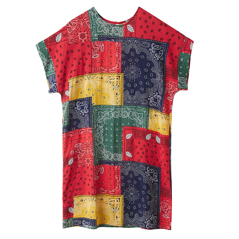 

Свободное платье из хлопка и льна длиной до колена с широкими брюками ort Sve Vintage Sle Casual Commute Sle Summer Dr