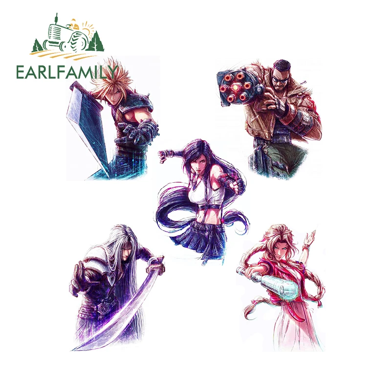 EARLFAMILY FF7 Sephiroth Cloud Car Sticker Beauutiful Cool Game Item Character Popular RV Window Decal Fashion Vinyl Car Styling