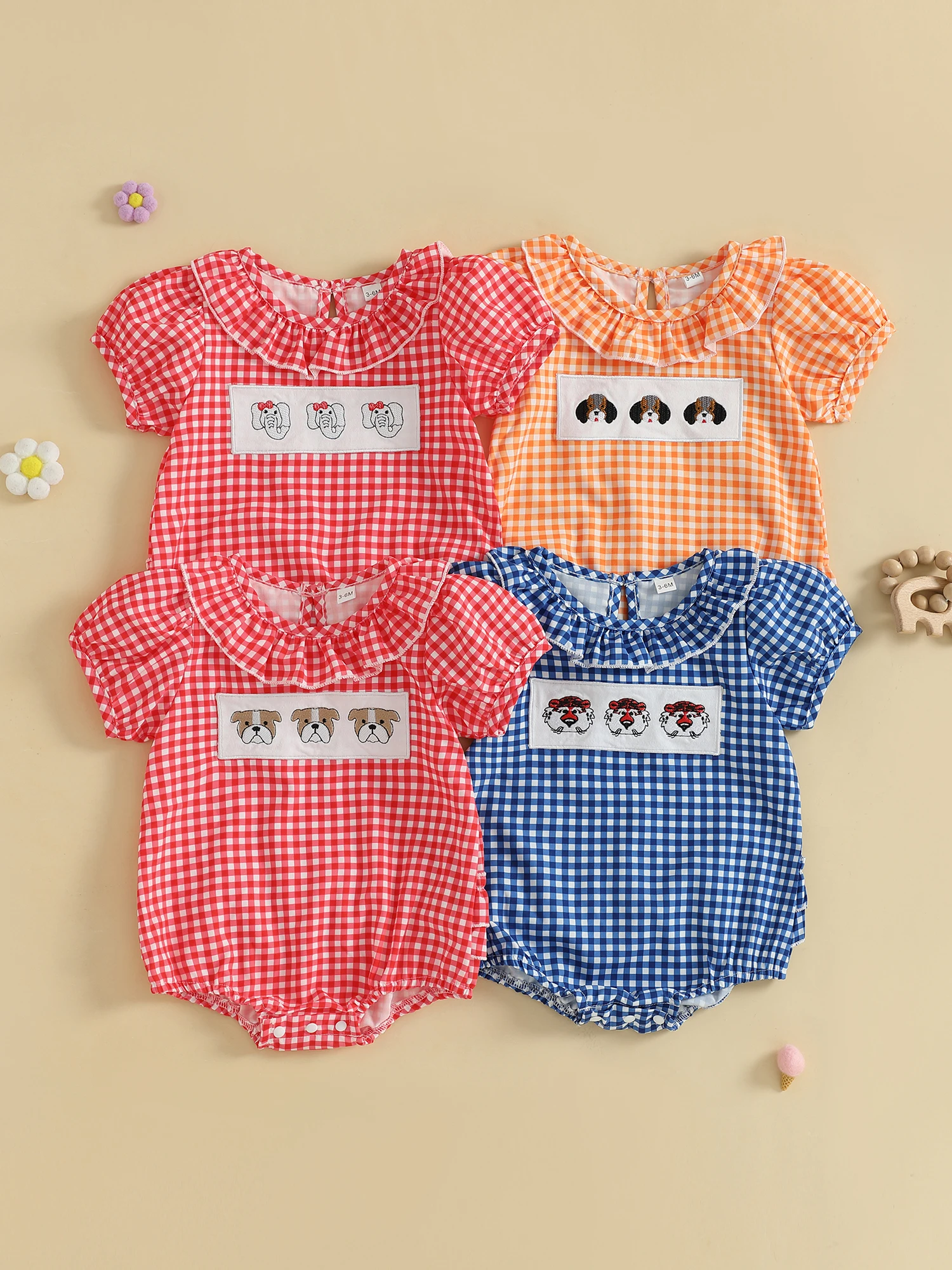 

Toddler Girl Floral Print Sleeveless Romper Round Neck Ruffle Jumpsuit Summer Outfit with Bow Detail