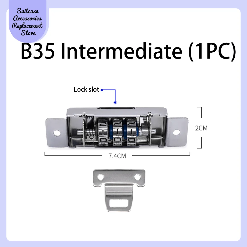 S085 Aluminum frame pull rod luggage combination lock accessories latch Combination box lock Leather luggage accessories latch